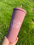 Dusty Rose Matte Studded Tumbler
